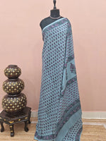 Metal Grey soft cotton saree