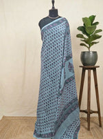 Metal Grey soft cotton saree