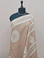 A beige soft cotton saree 1