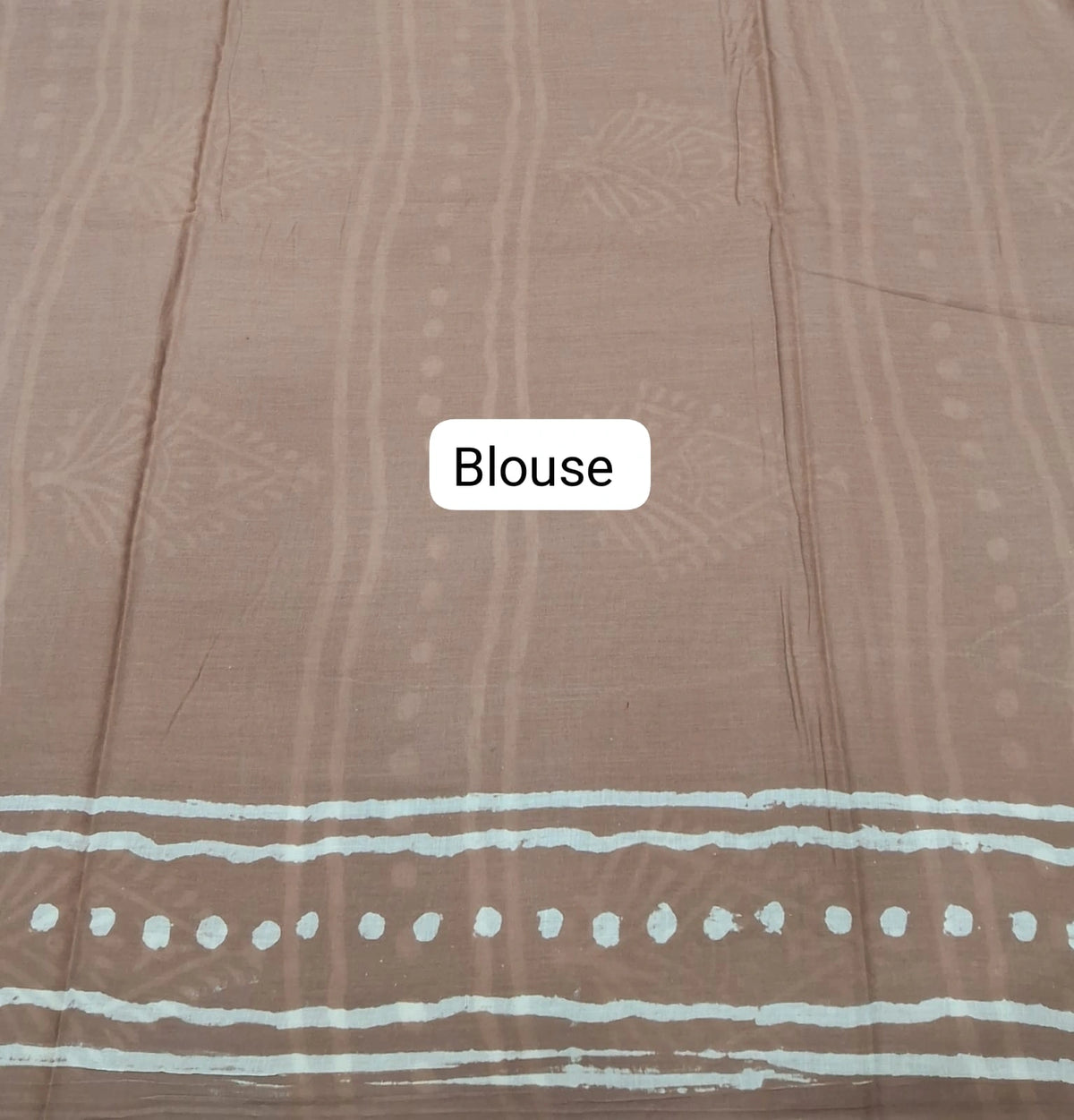 A beige soft cotton saree Blouse