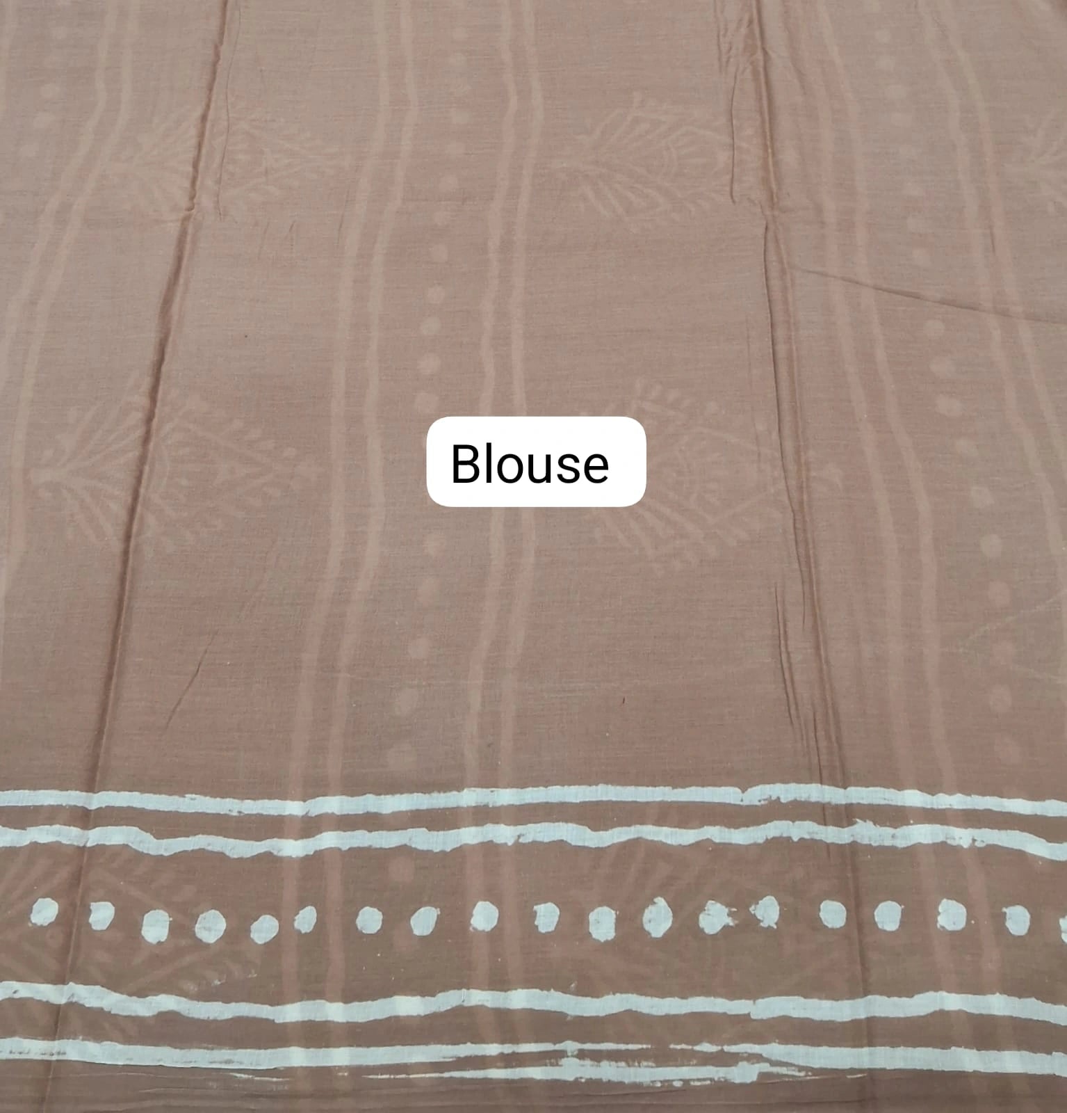 A beige soft cotton saree Blouse