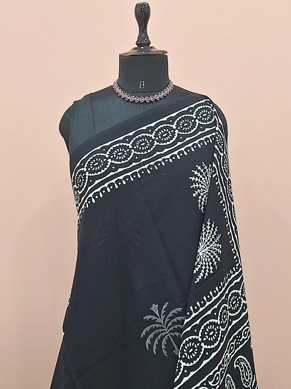 Black soft cotton saree 1