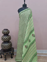 Pista green soft cotton saree