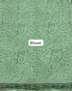Pista green soft cotton saree Blouse