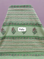 Pista green soft cotton saree pallu