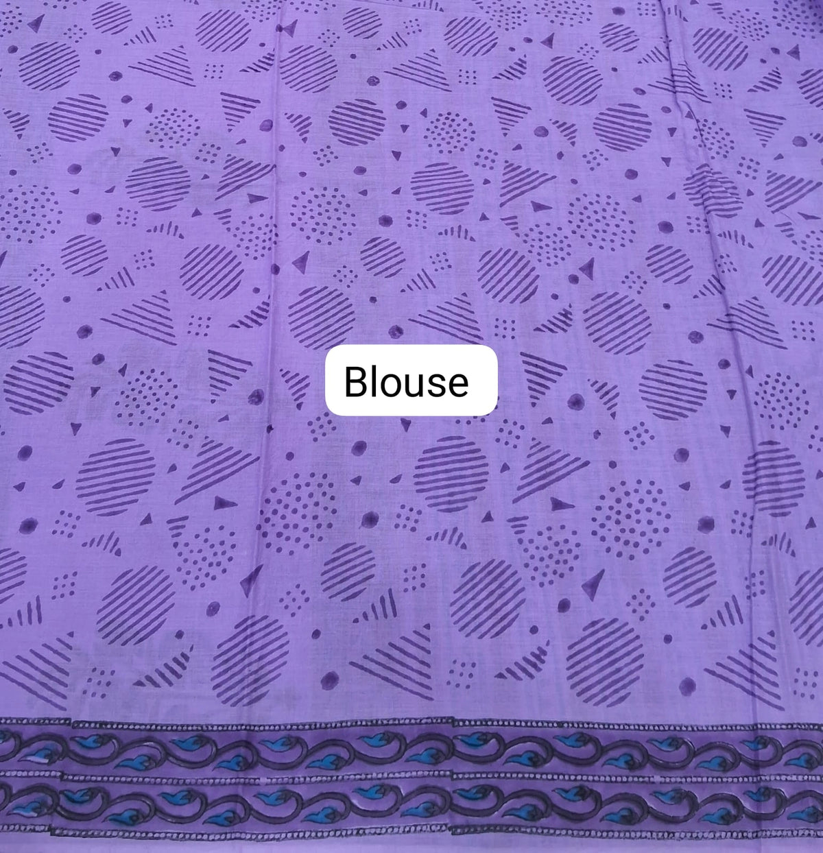 Elegant Lavender soft cotton saree blouse