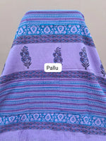 Elegant Lavender soft cotton saree pallu