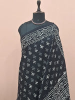 Elegant black soft cotton saree 1