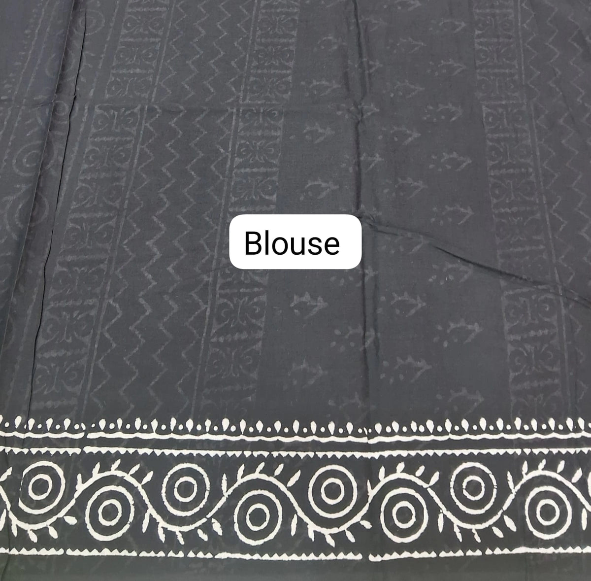 Elegant black soft cotton saree blouse