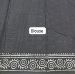 Elegant black soft cotton saree blouse