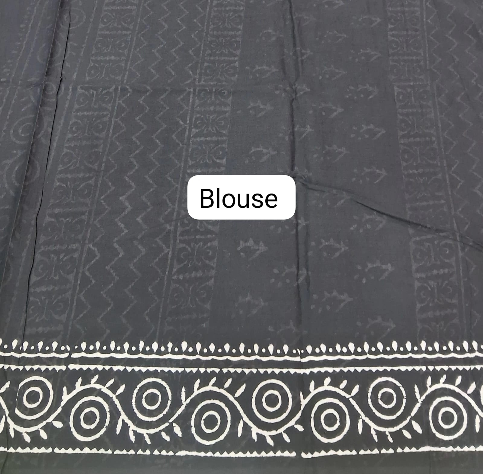 Elegant black soft cotton saree blouse