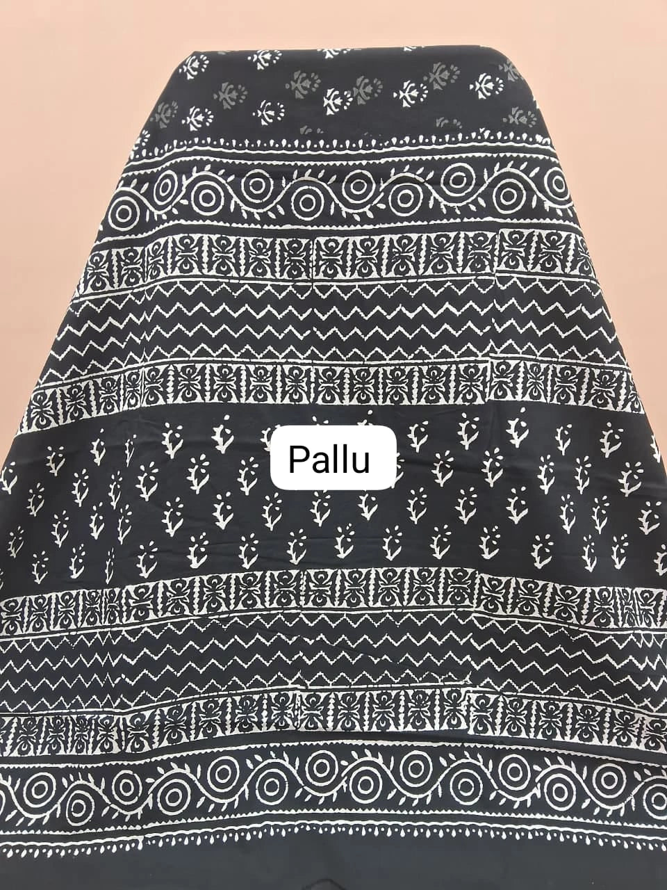 Elegant black soft cotton saree Blouse