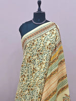 A light yellow soft cotton saree 1