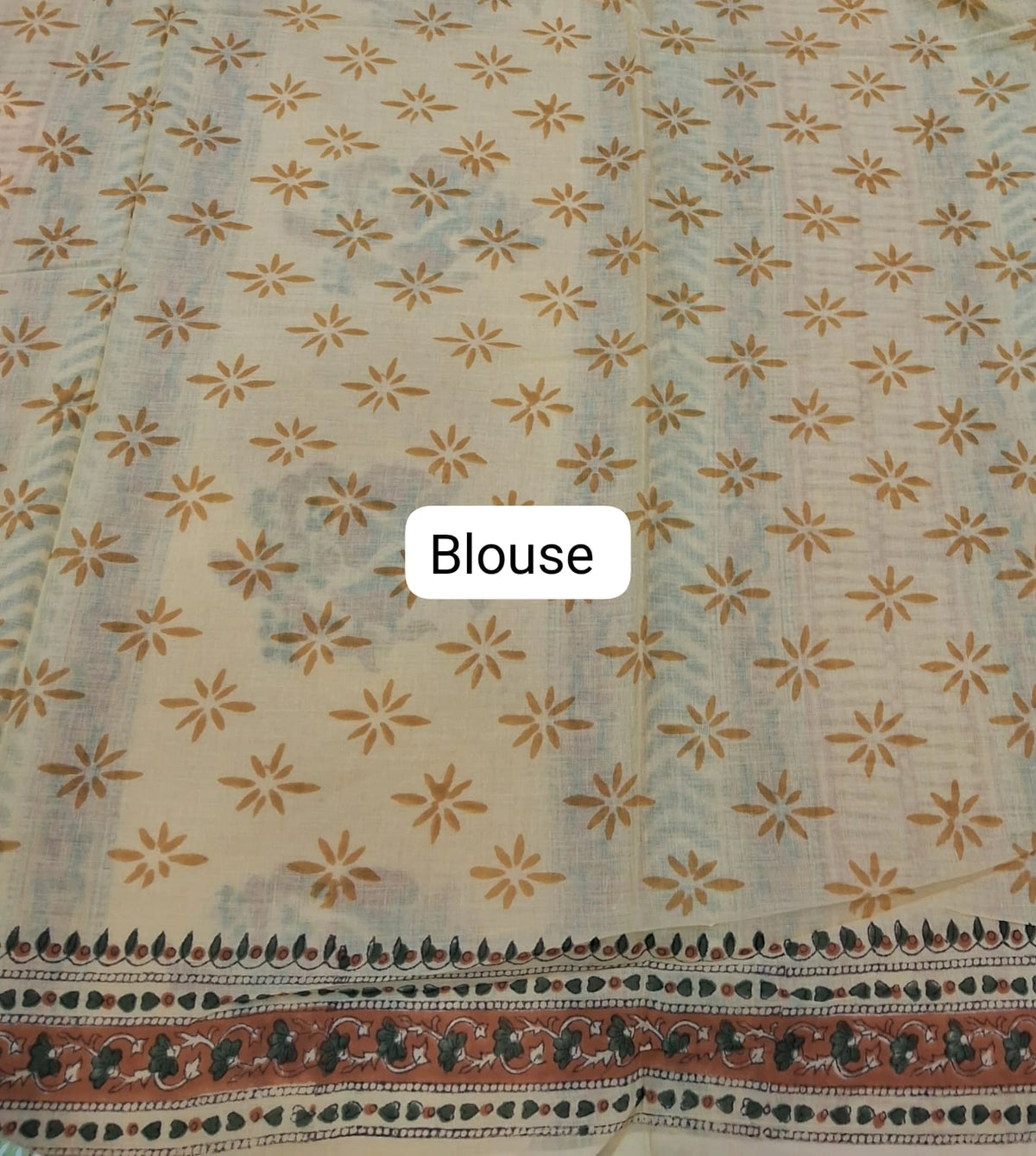 A light yellow soft cotton saree Blouse