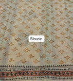 A light yellow soft cotton saree Blouse