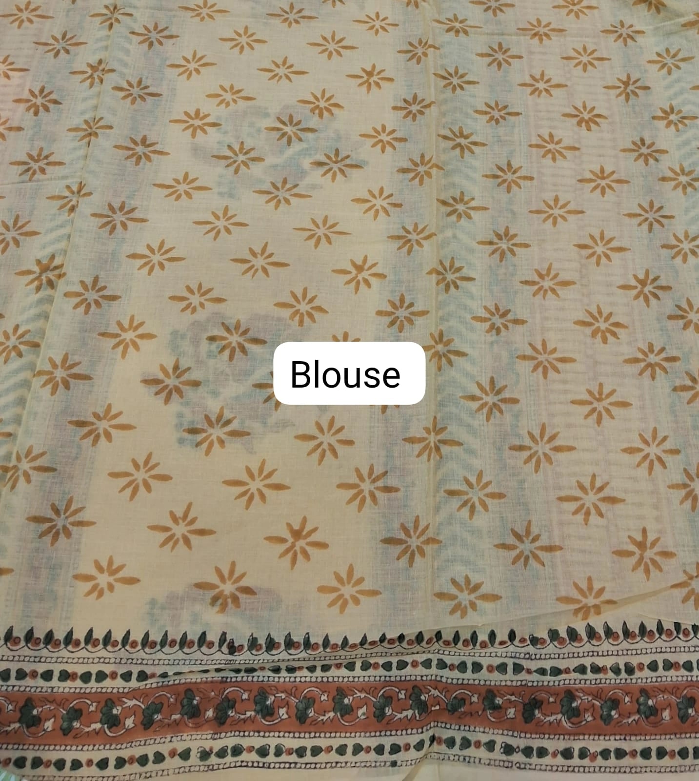 A light yellow soft cotton saree Blouse