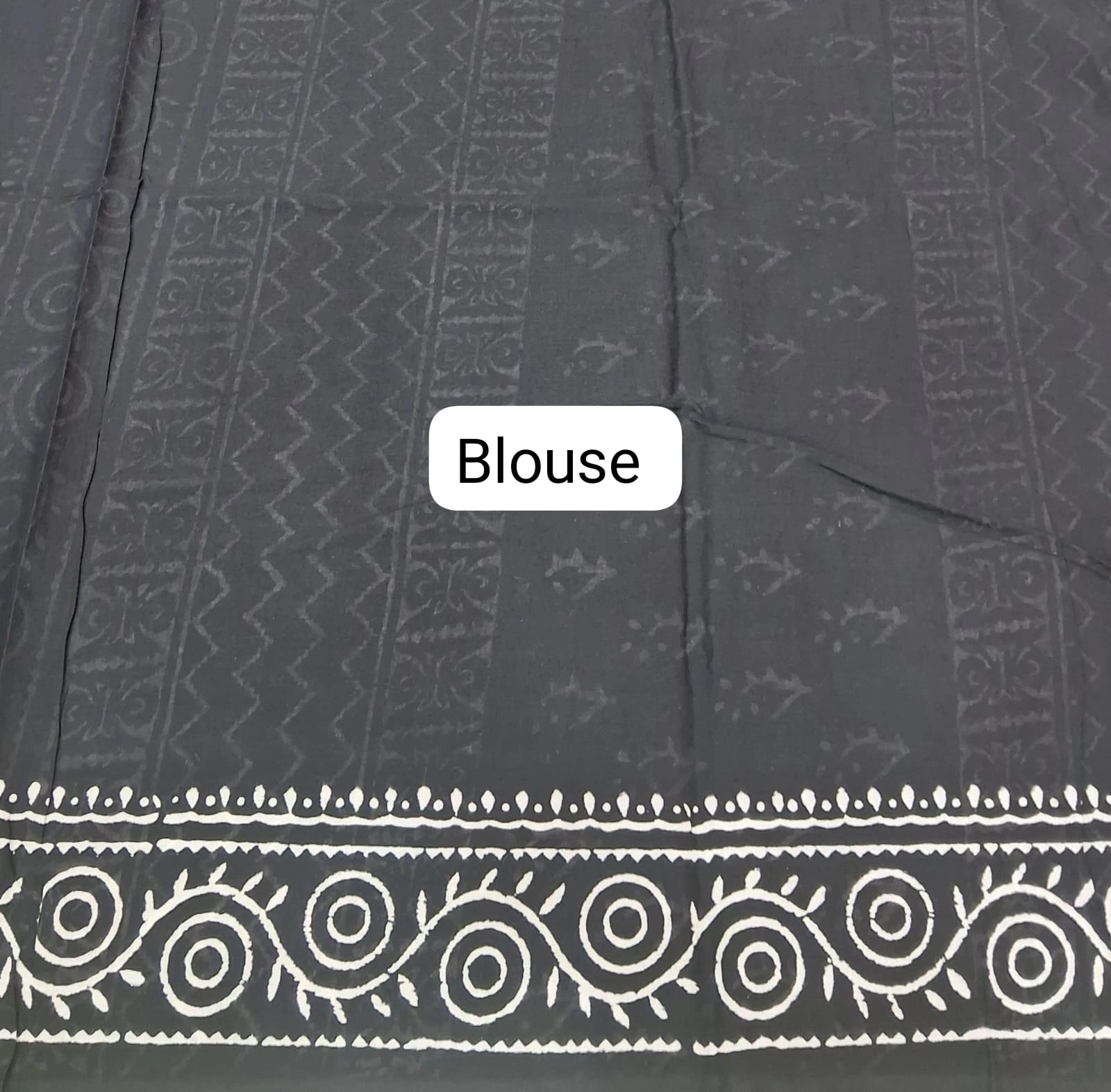 Traditional Black soft cotton saree Blouse