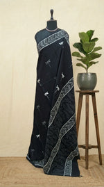 Traditional Black soft cotton saree