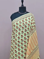 Elegant Light Yellow Cotton Saree  1