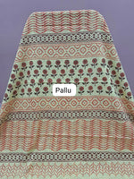 Elegant Light Yellow Cotton Saree  Pallu