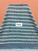 Sky blue soft cotton saree pallu