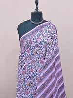 Lavender soft cotton saree 1