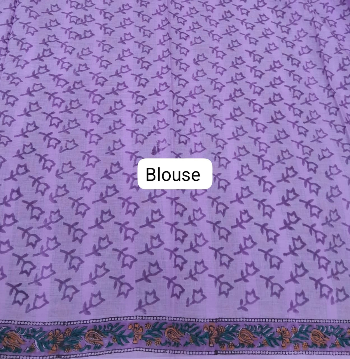 Lavender soft cotton saree Blouse