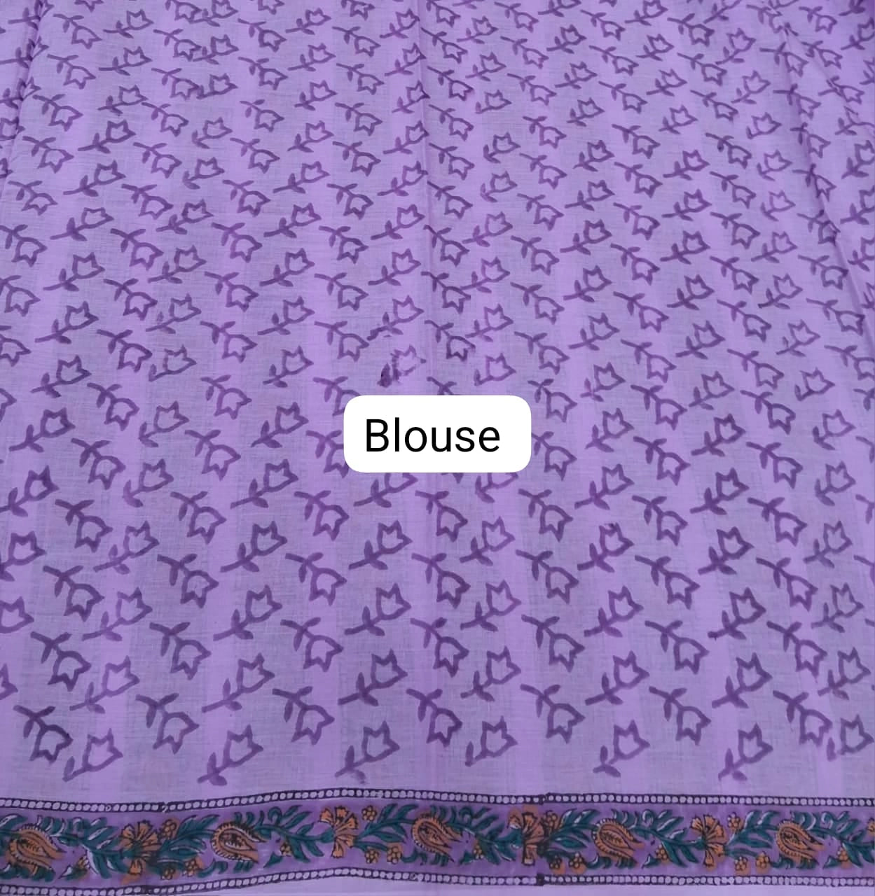 Lavender soft cotton saree Blouse