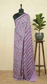 Lavender soft cotton saree