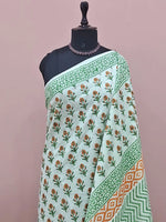 Pista green soft cotton saree 1
