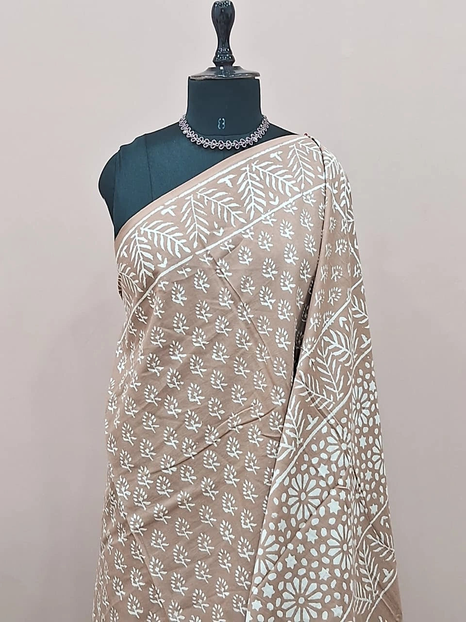 Brown soft cotton saree 1