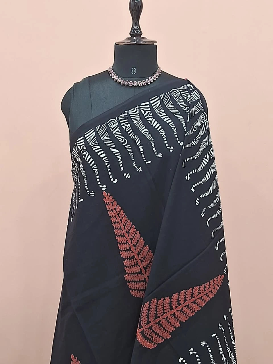 Pure Black soft cotton saree 1