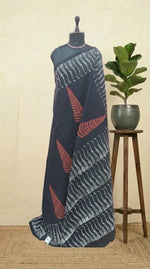 Pure Black soft cotton saree