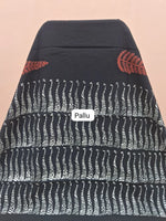 Pure Black soft cotton saree pallu
