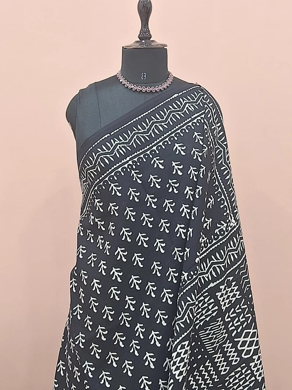A graceful black soft cotton saree 1
