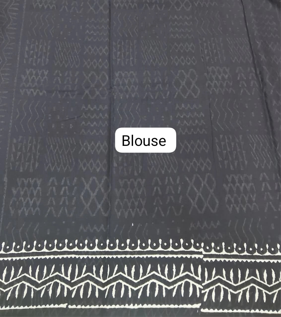 A graceful black soft cotton saree Blouse