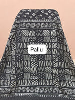 A graceful black soft cotton saree pallu
