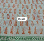 Pista green soft cotton saree Blouse