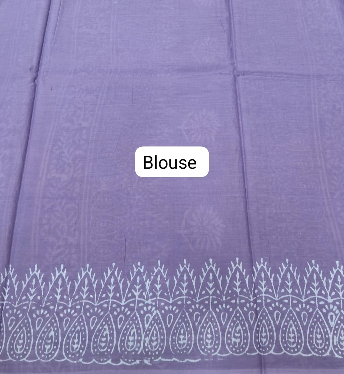 Light lavender Pure soft cotton saree  Blouse