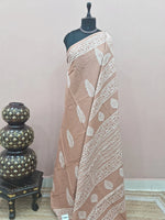 Brown soft cotton saree