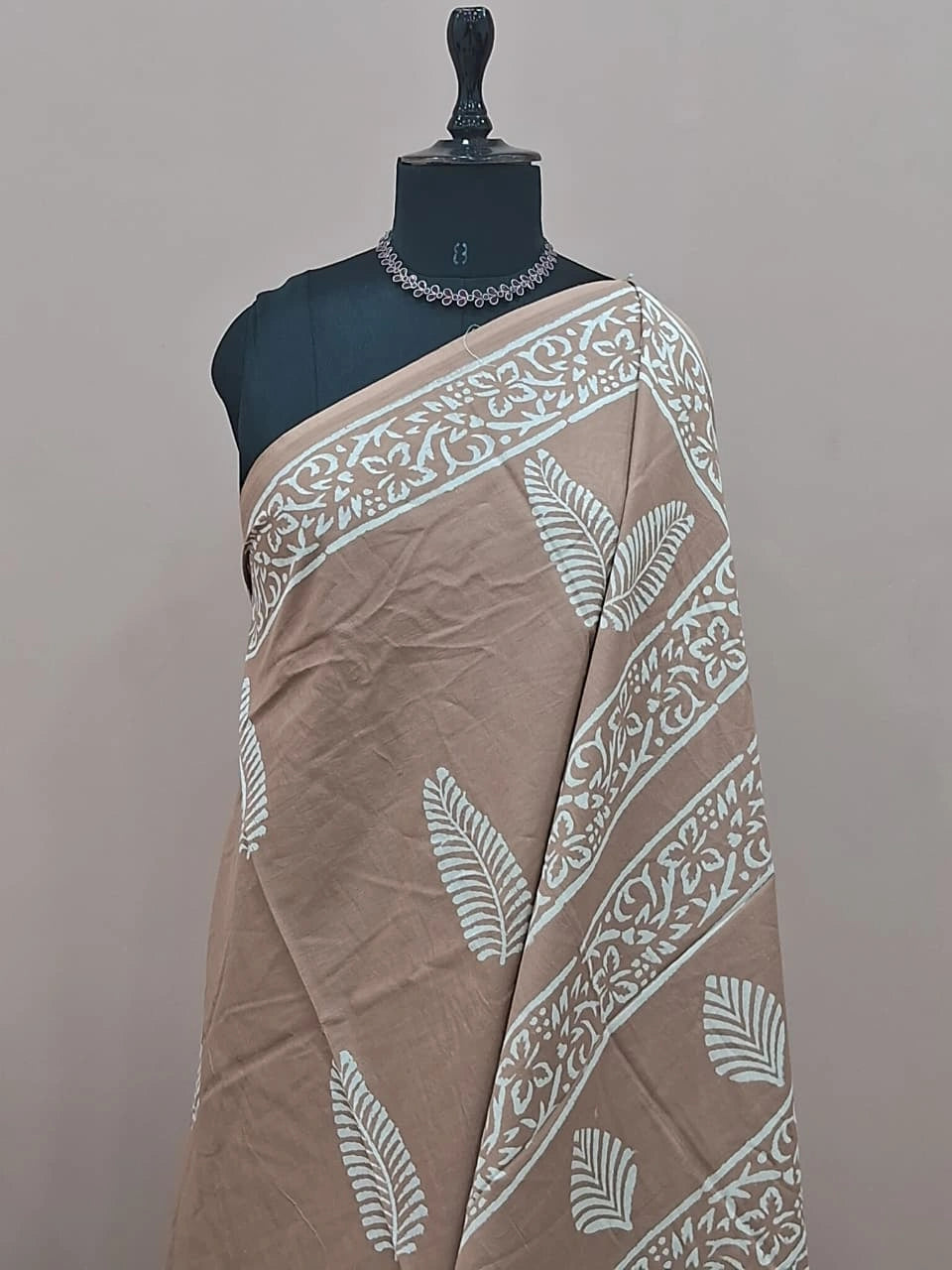Brown soft cotton saree 1