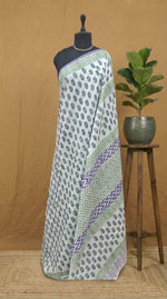 White soft cotton saree