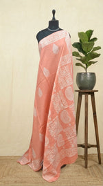 Light orange soft cotton saree