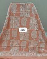 Light orange soft cotton saree pallu