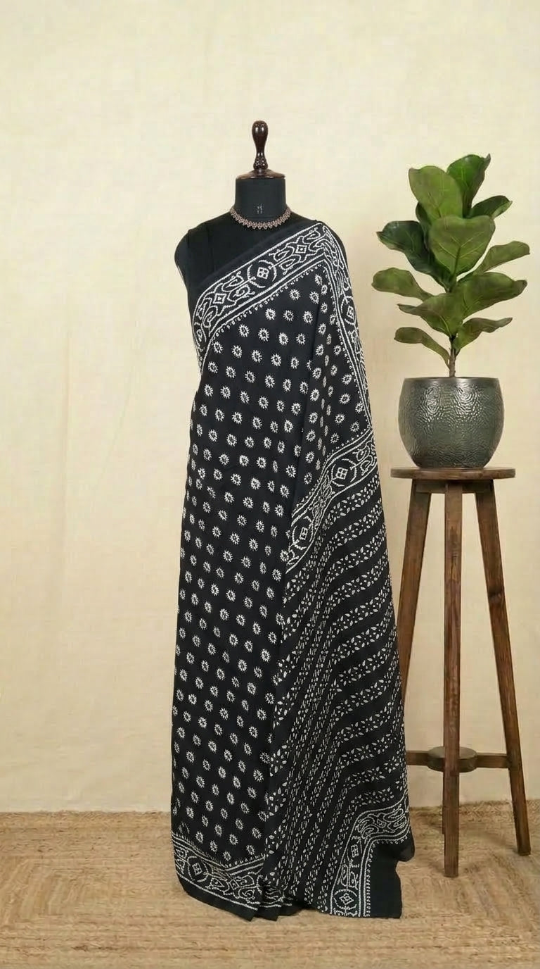 Black Pure soft cotton saree