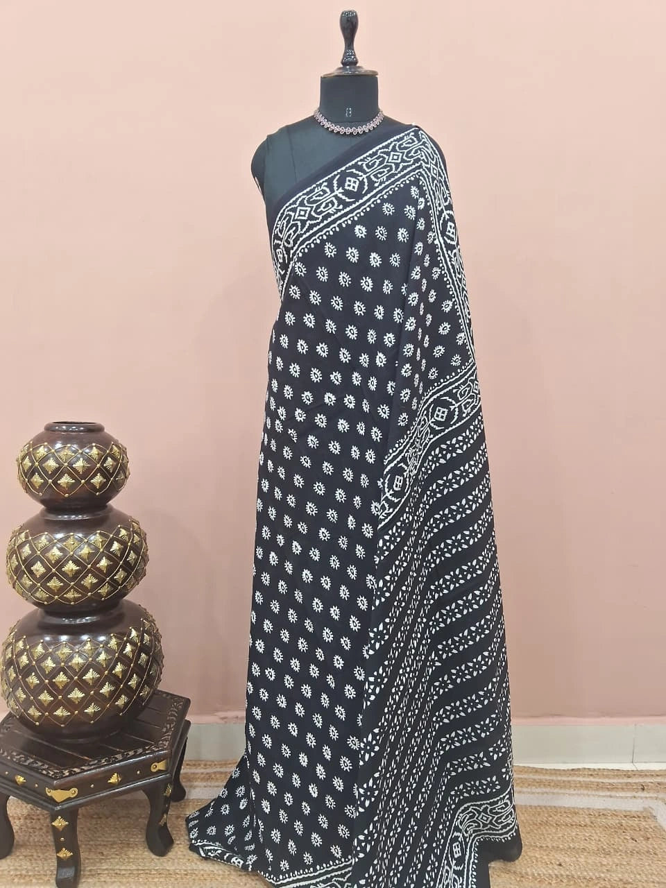 Black Pure soft cotton saree