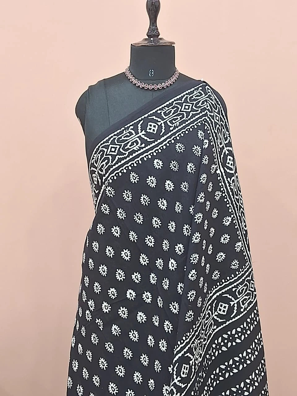 Black Pure soft cotton saree 1
