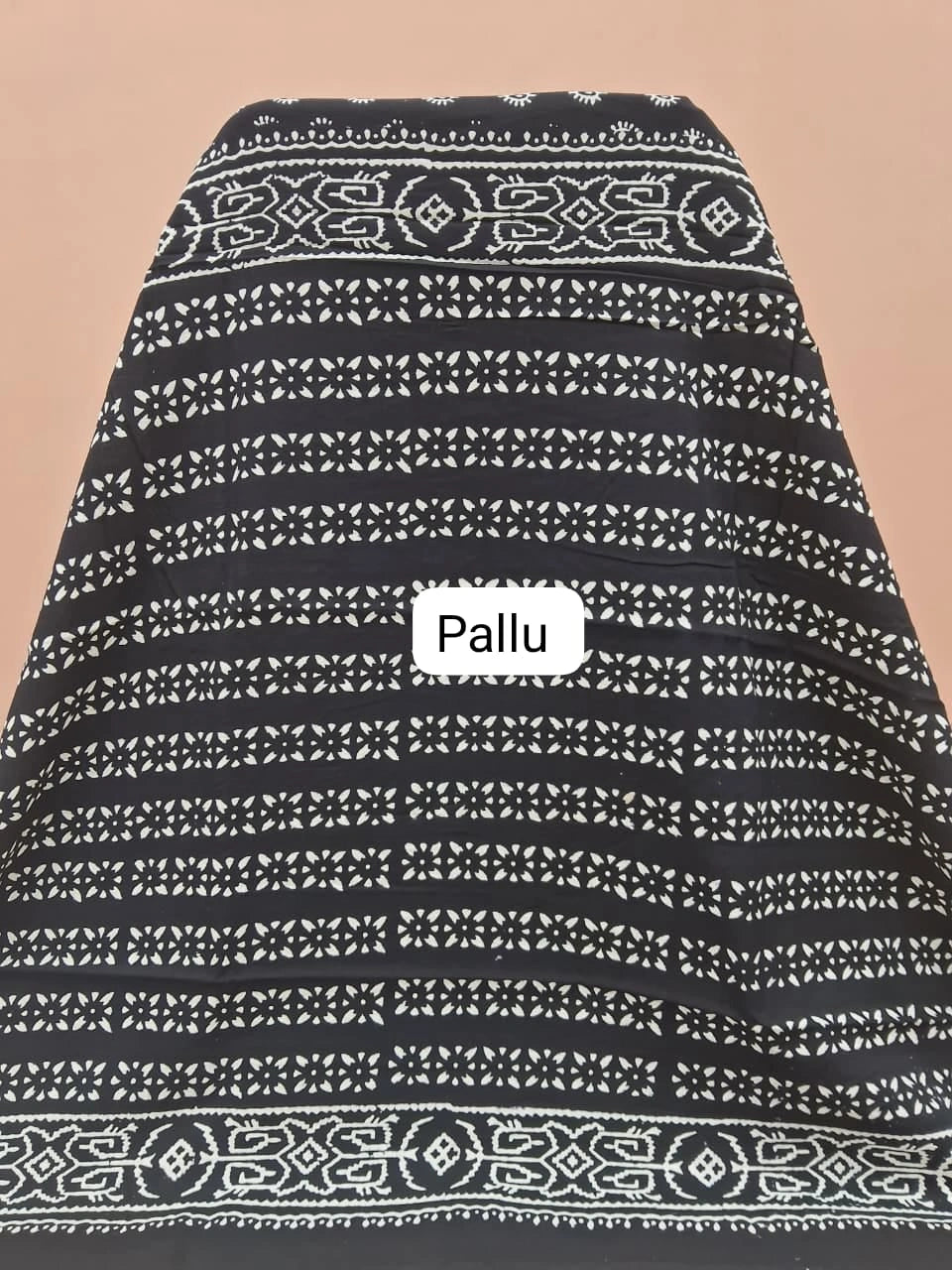 Black Pure soft cotton saree pallu
