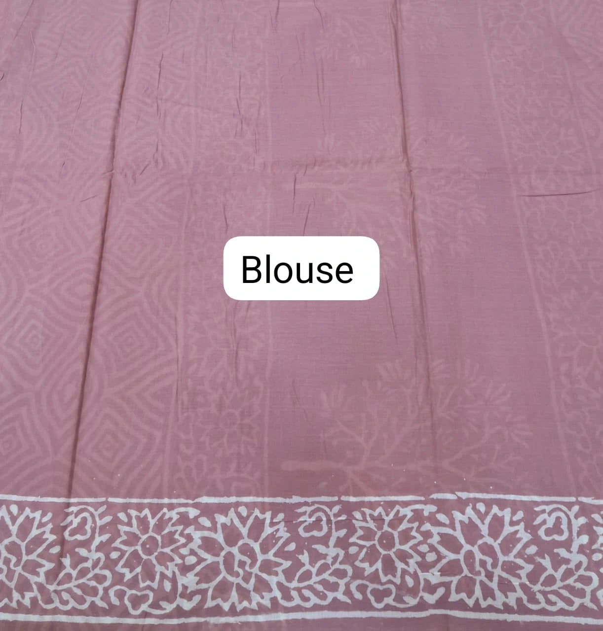 A graceful taupe brown soft cotton saree Blouse