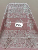 A graceful taupe brown soft cotton saree pallu